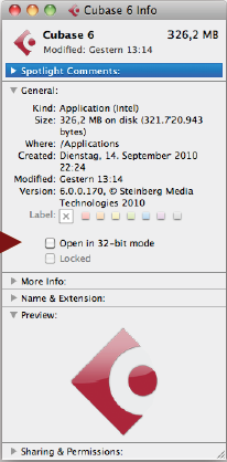 在Mac OS X下使用64位版本Cubase 6的注意事項