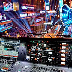 天貓雙11狂歡晚會現(xiàn)場的RIVAGE PM10數(shù)字混音系統(tǒng)